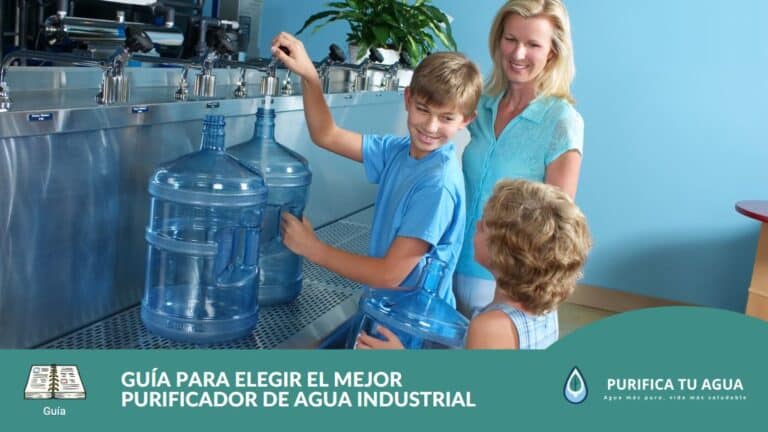 familia llenanod bidon con agua purificada de un purificador de agua industrial